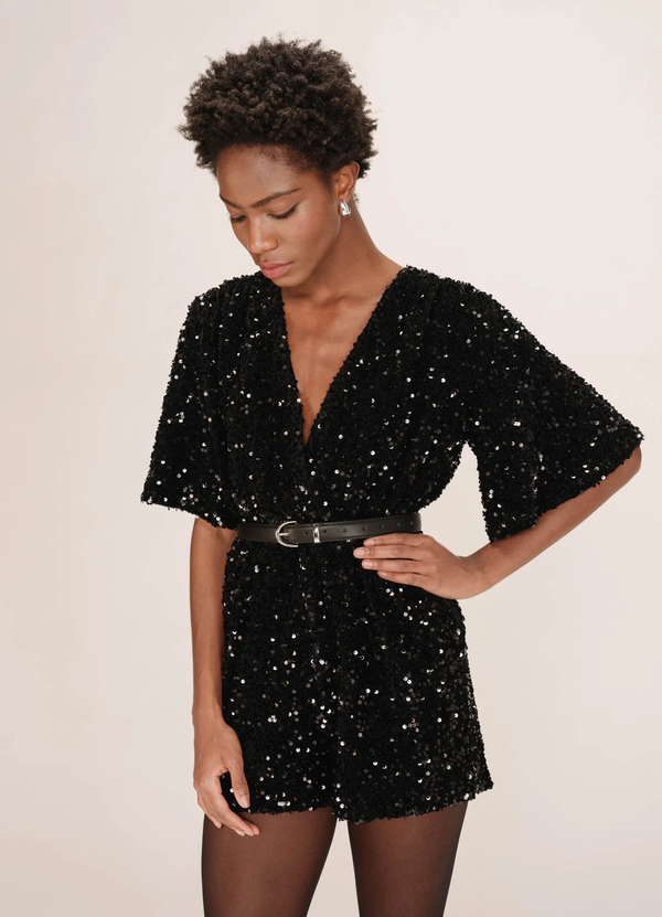 Mono negro de lentejuelas Thalassa