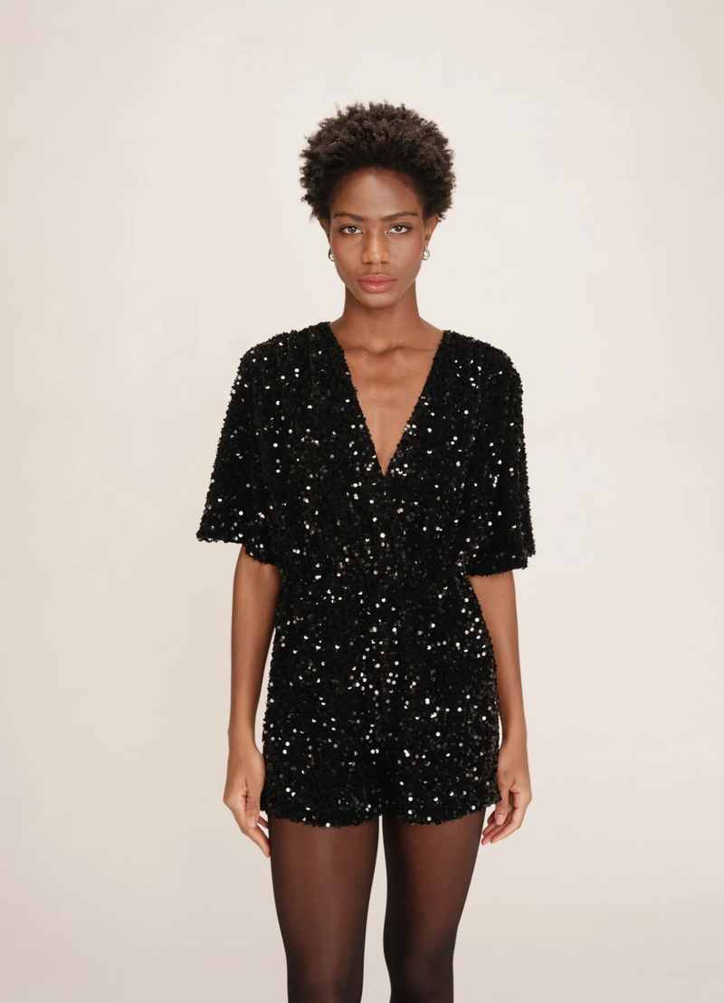 Mono negro de lentejuelas Thalassa