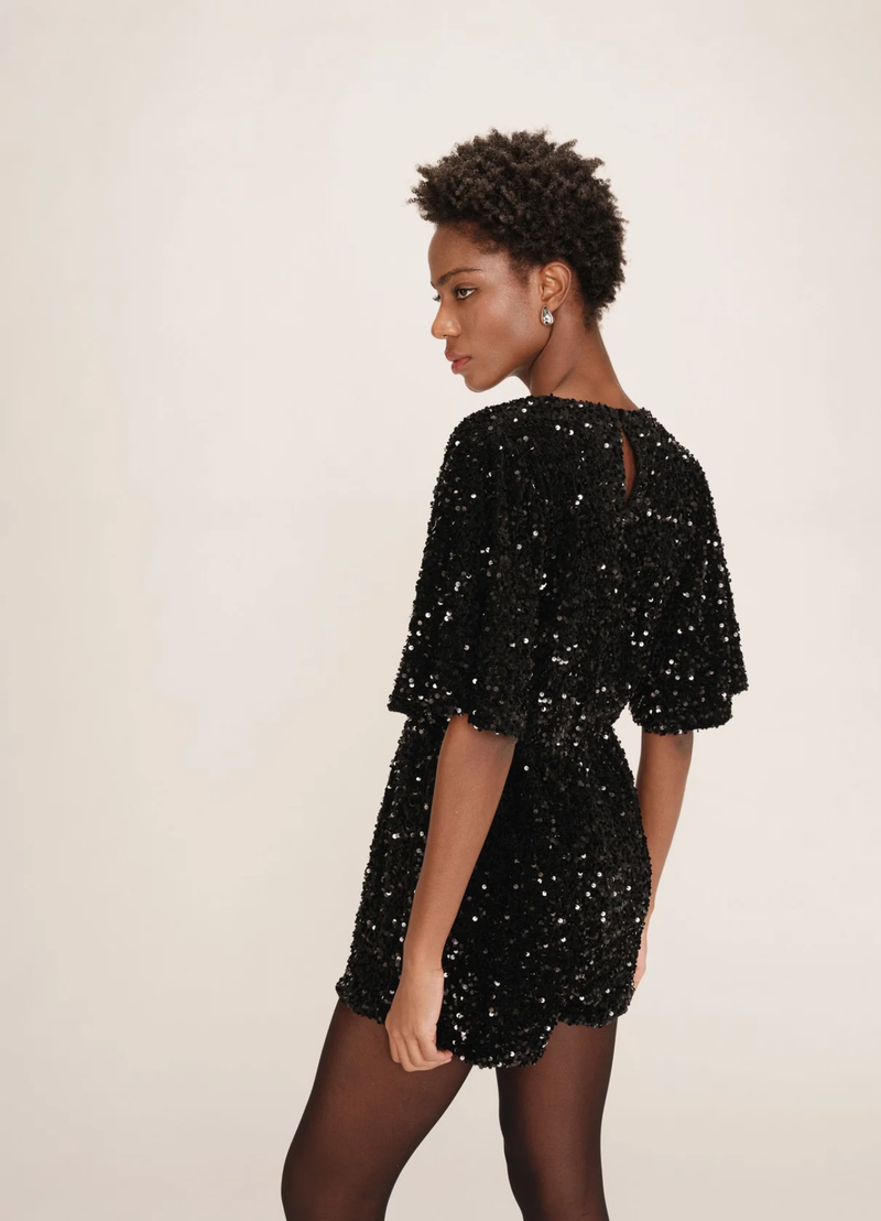 Mono negro de lentejuelas Thalassa