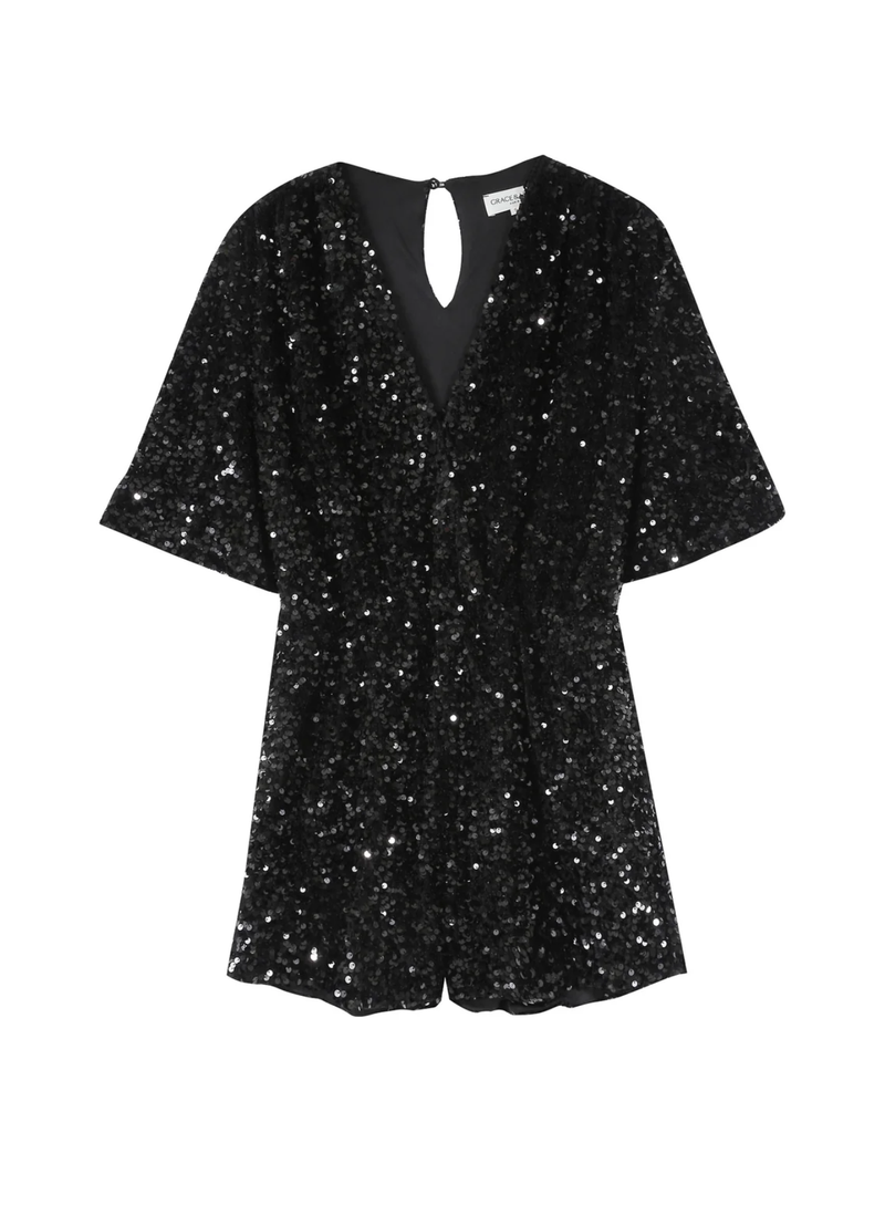 Mono negro de lentejuelas Thalassa