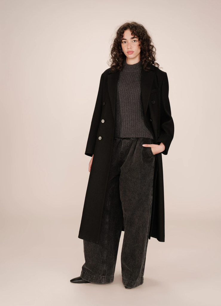 Abrigo Smith Negro · Grace & Mila — abrigo largo lana negro doble botonadura sastre mujer