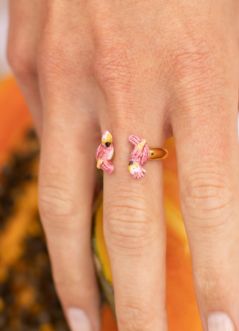 ANILLO CACATÚAS ROSADAS