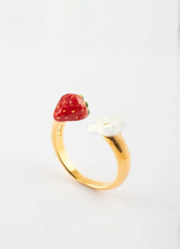 ANILLO FRUTILLA Y FLOR