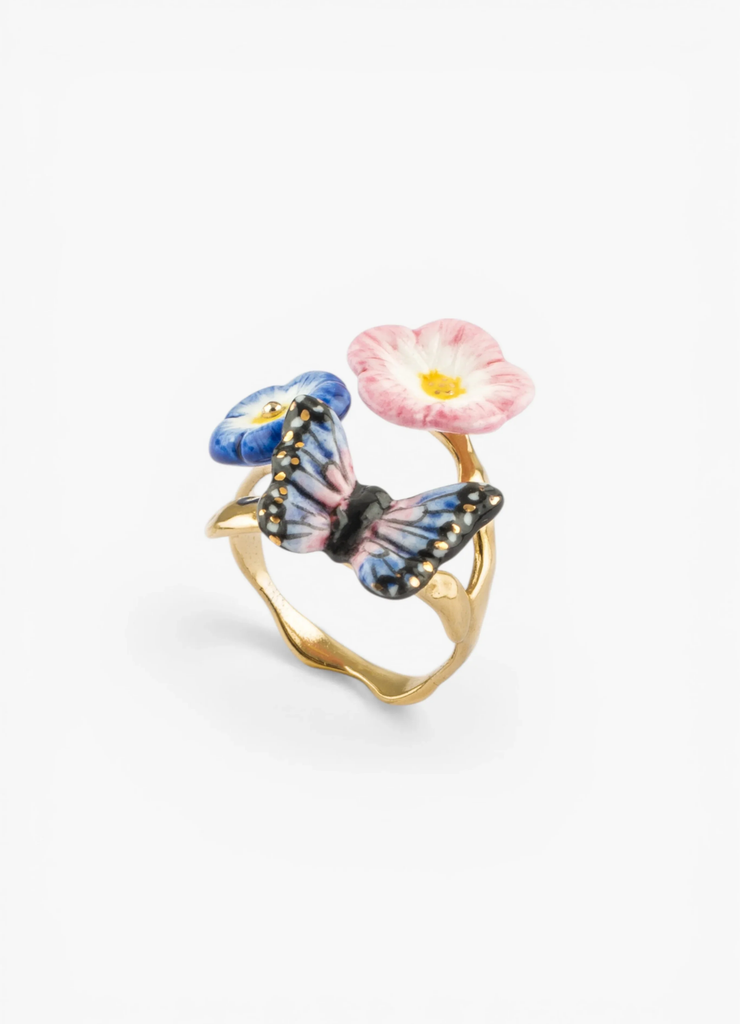 ANILLO MARIPOSA Y FLORES