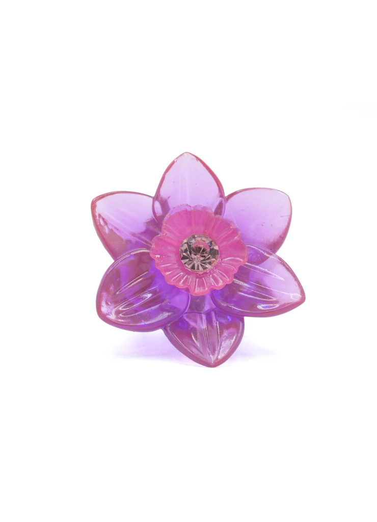 Anillo Narciso Kiwipomelo — Anillo español flor lila y rosa