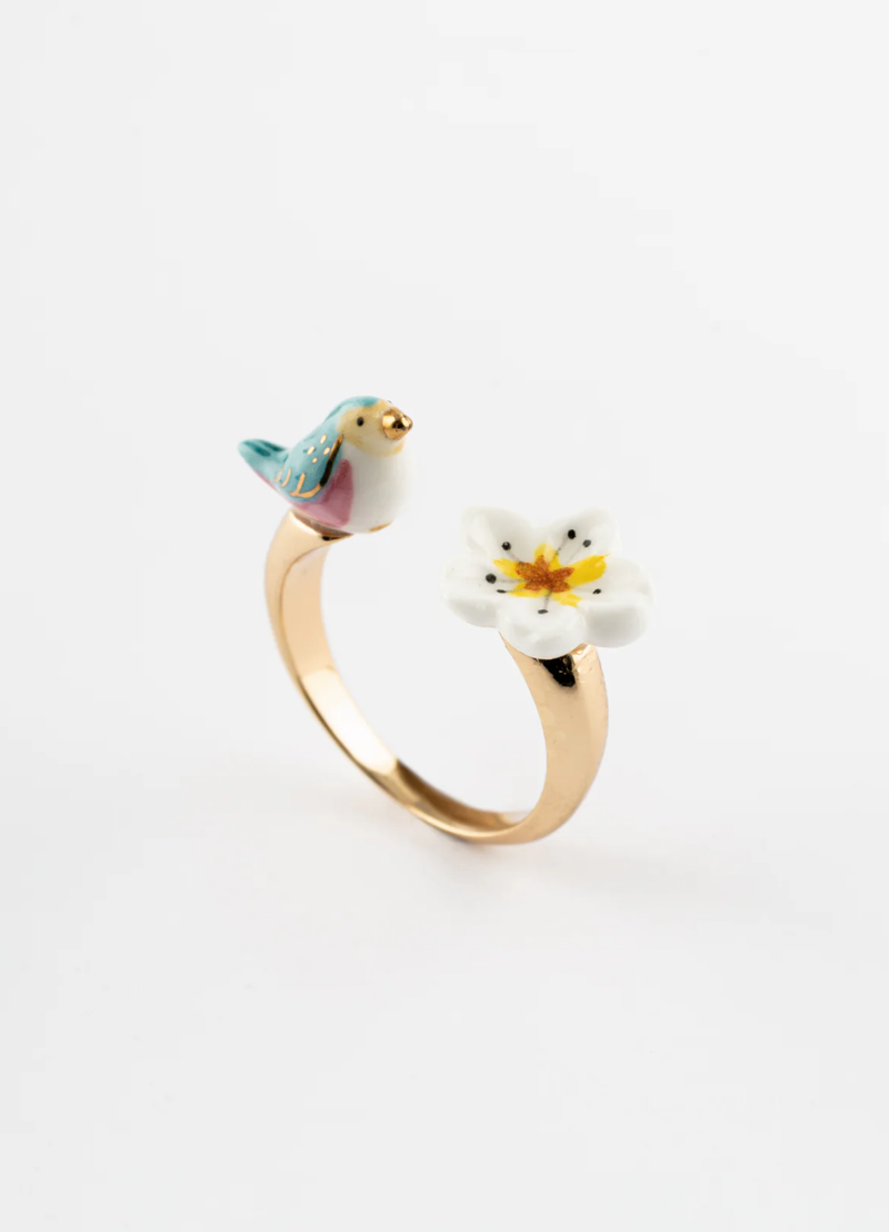 ANILLO PAJARO Y FLOR