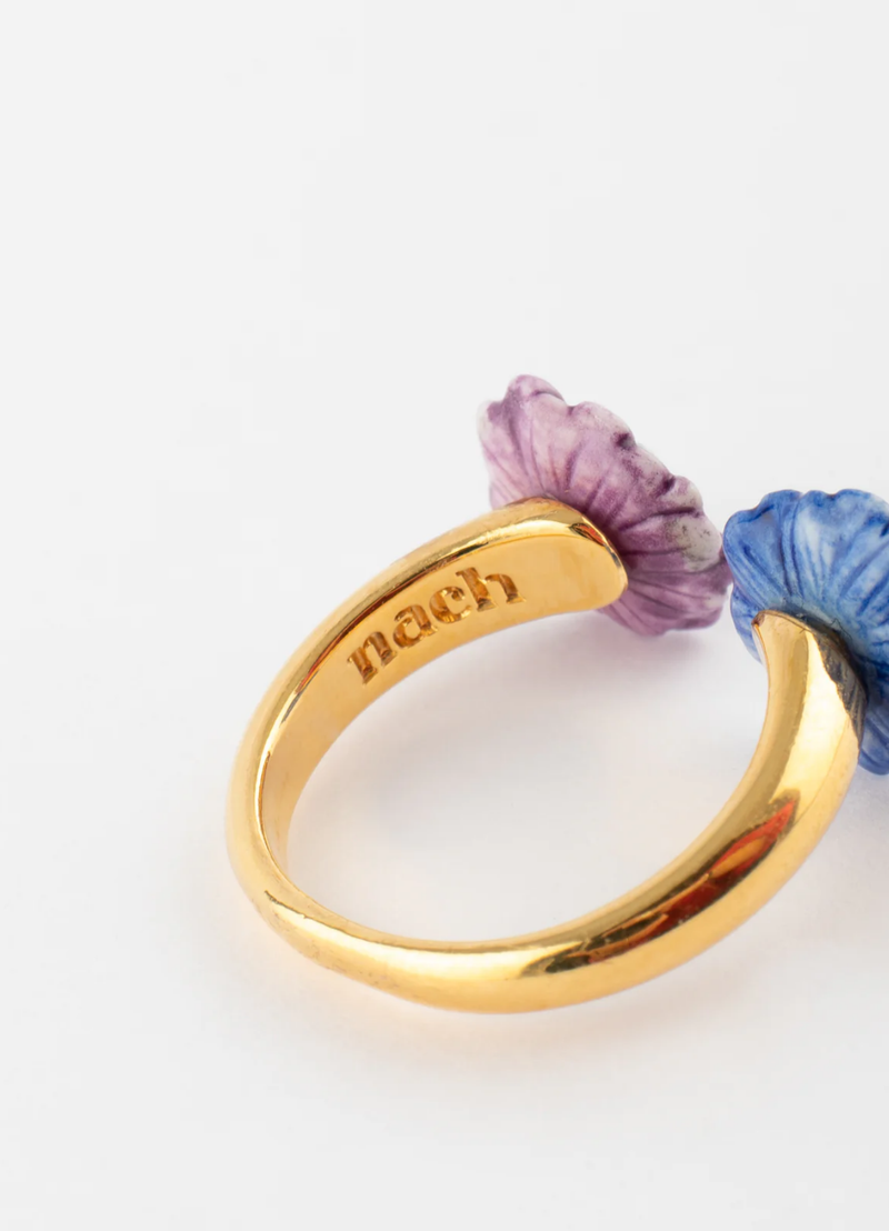 ANILLO VIOLETAS AZUL Y MORADAS