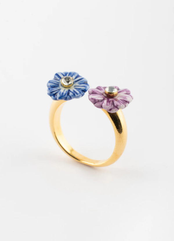 ANILLO VIOLETAS AZUL Y MORADAS