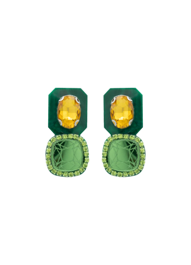 Aro Princesa Kiwipomelo — Aros artesanales españoles verde y amarillo