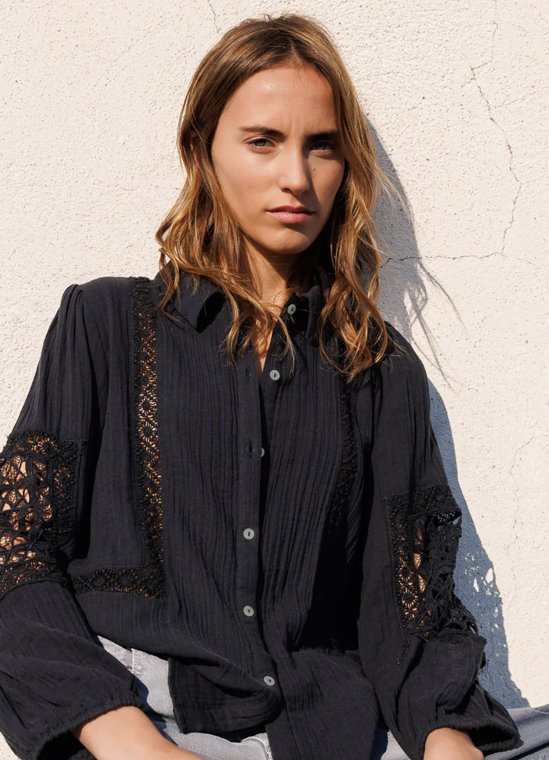 CAMISA DOBLE GASA NEGRO