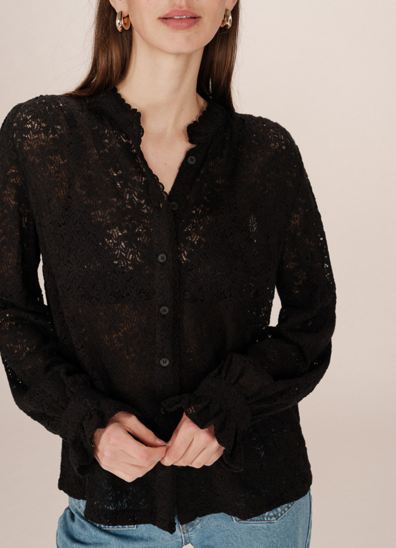 Blusa SWING de encaje noir