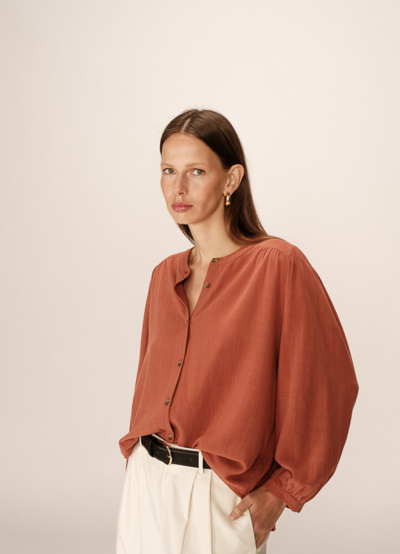 BLOUSE  PORTRAIT TERRACOTTA