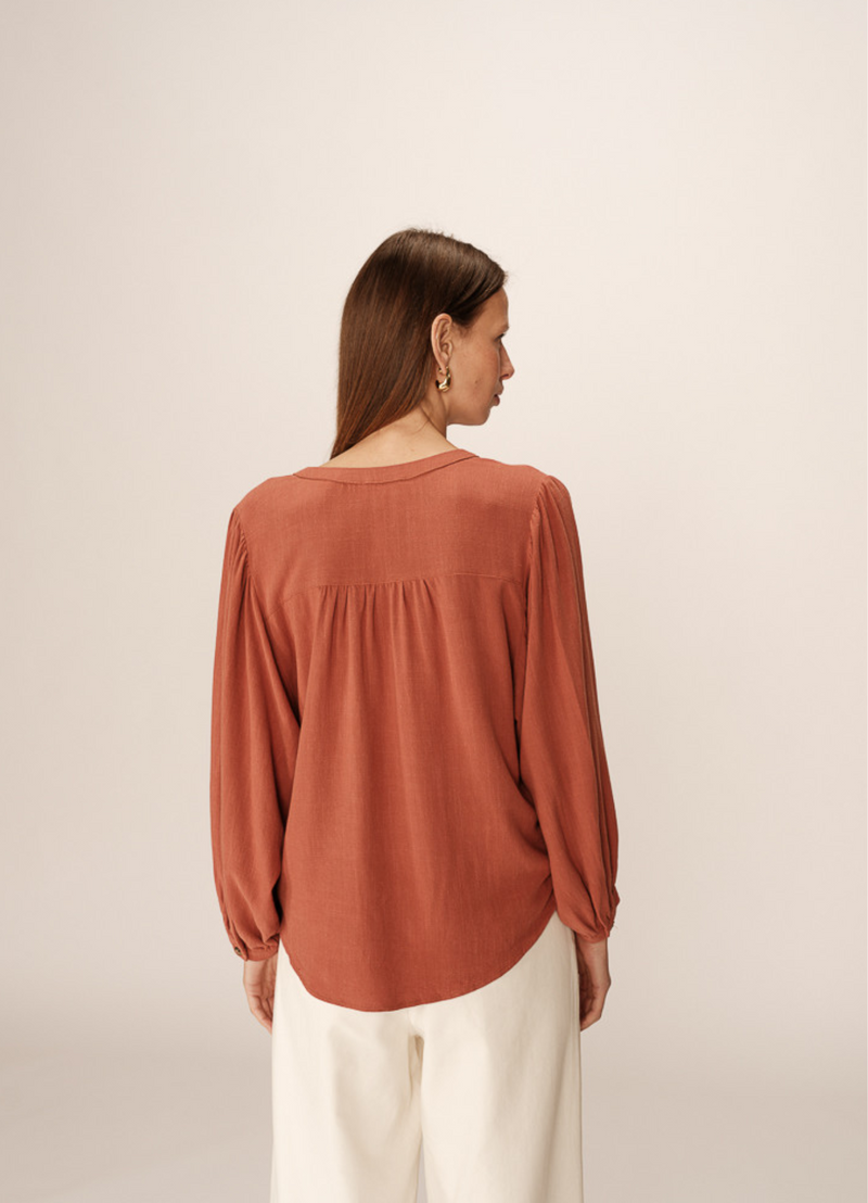 BLOUSE  PORTRAIT TERRACOTTA