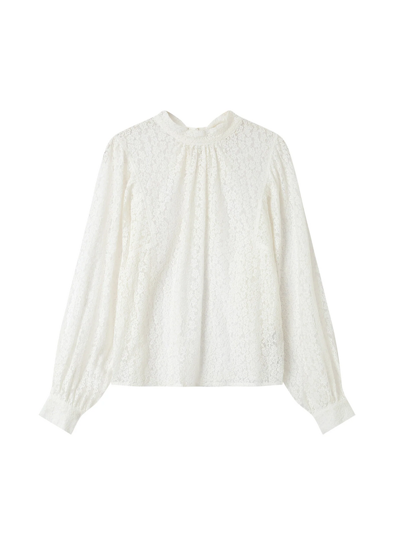 Blusa SICILIA bordada de encaje Grace & Mila IVOIRE | Moda sostenible europea