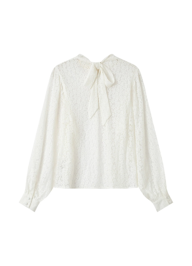 Blusa SICILIA bordada de encaje Grace & Mila IVOIRE | Moda sostenible europea