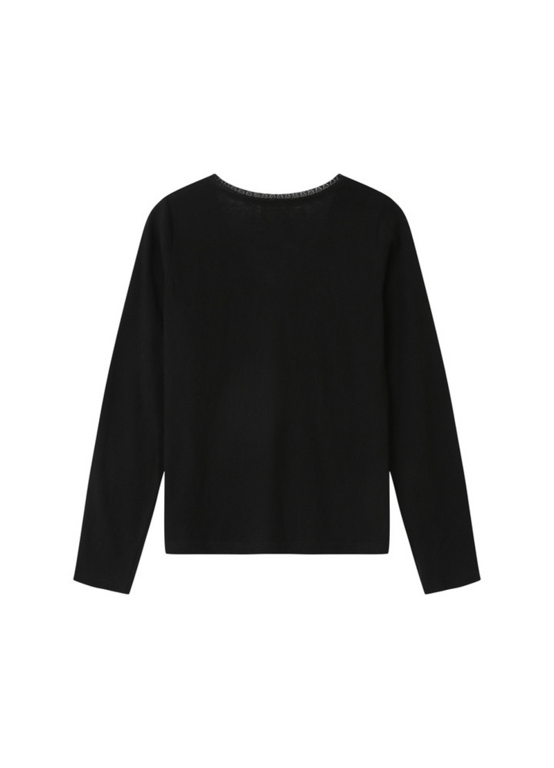 Blusa SICILIA bordada de encaje Grace & Mila NOIR | Moda sostenible europea