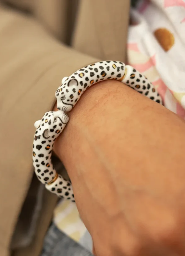 BRAZALETE LEOPARDOS BLANCOS