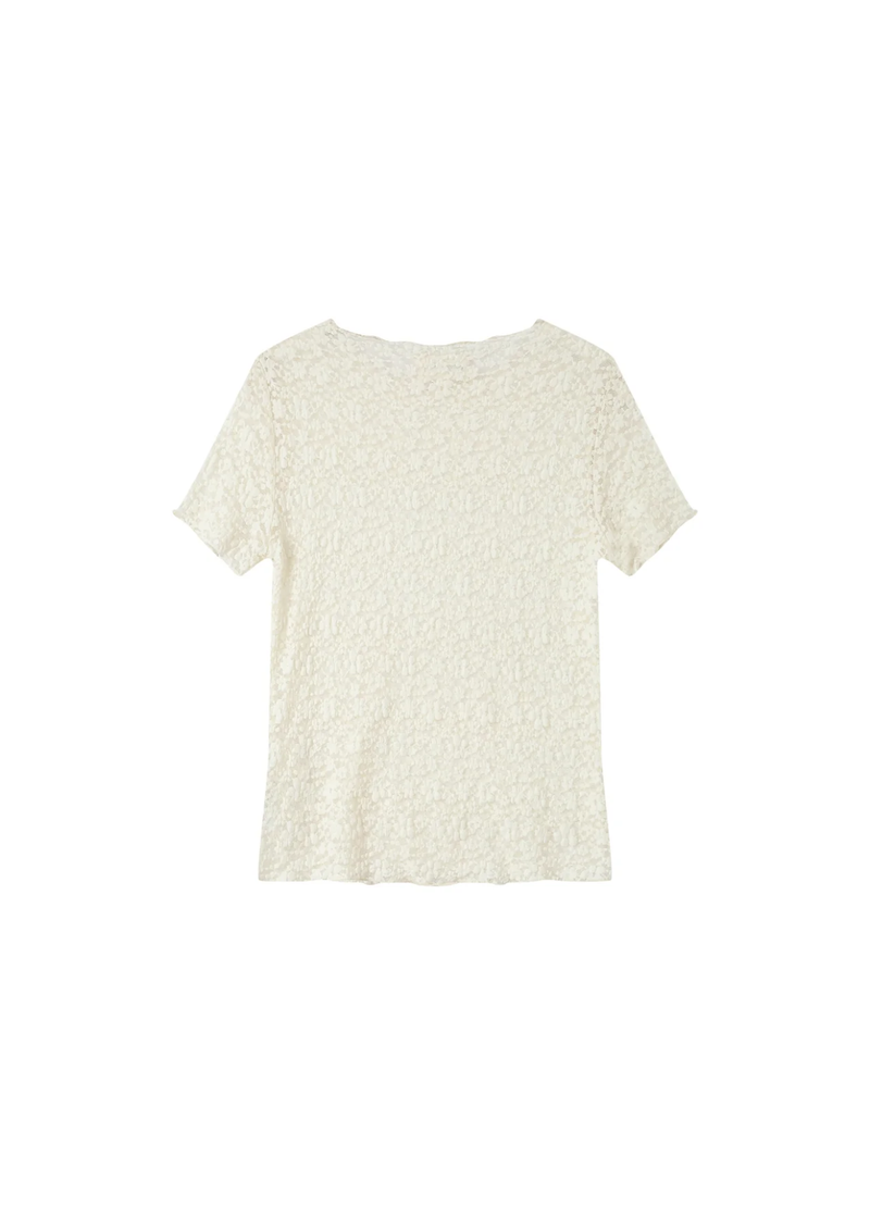 Camiseta de encaje transparente color crudo Swift