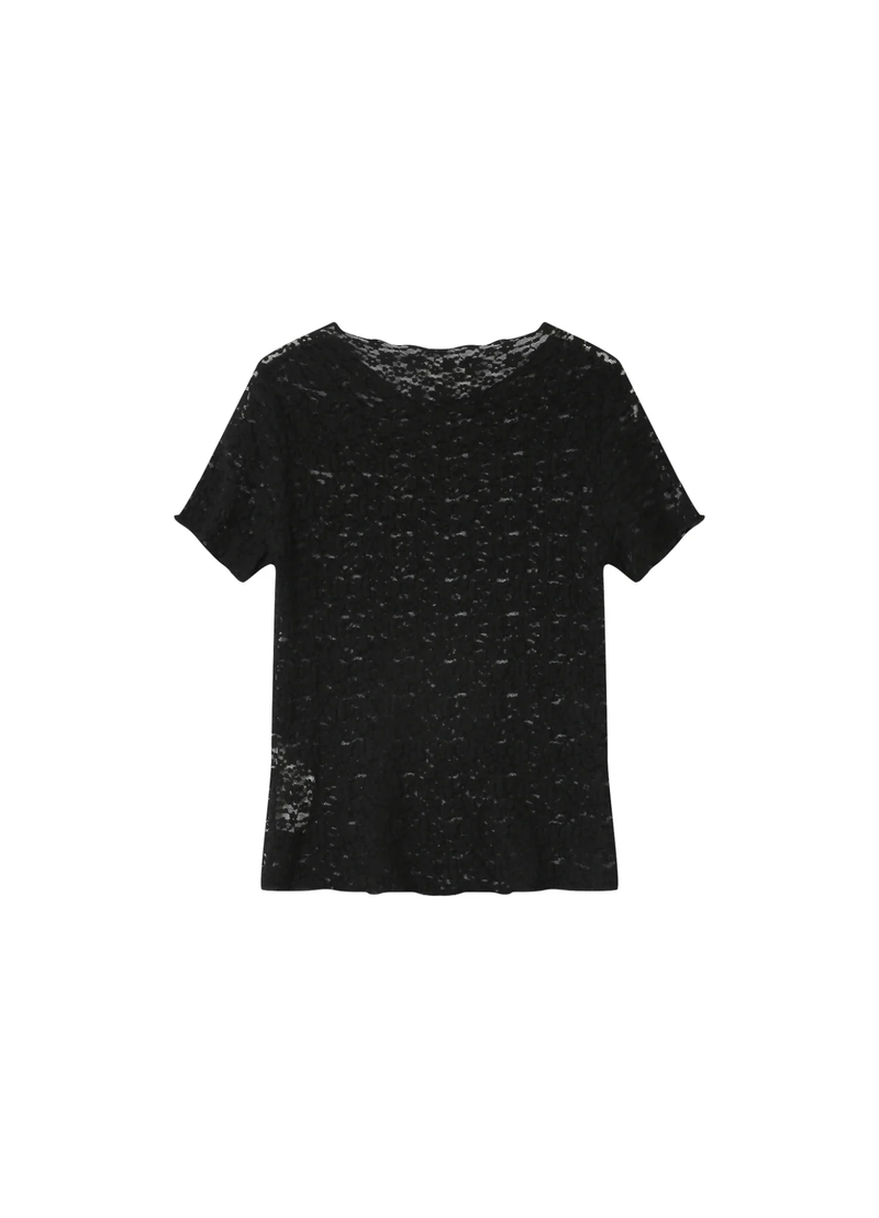 Camiseta de encaje transparente color noir Swift