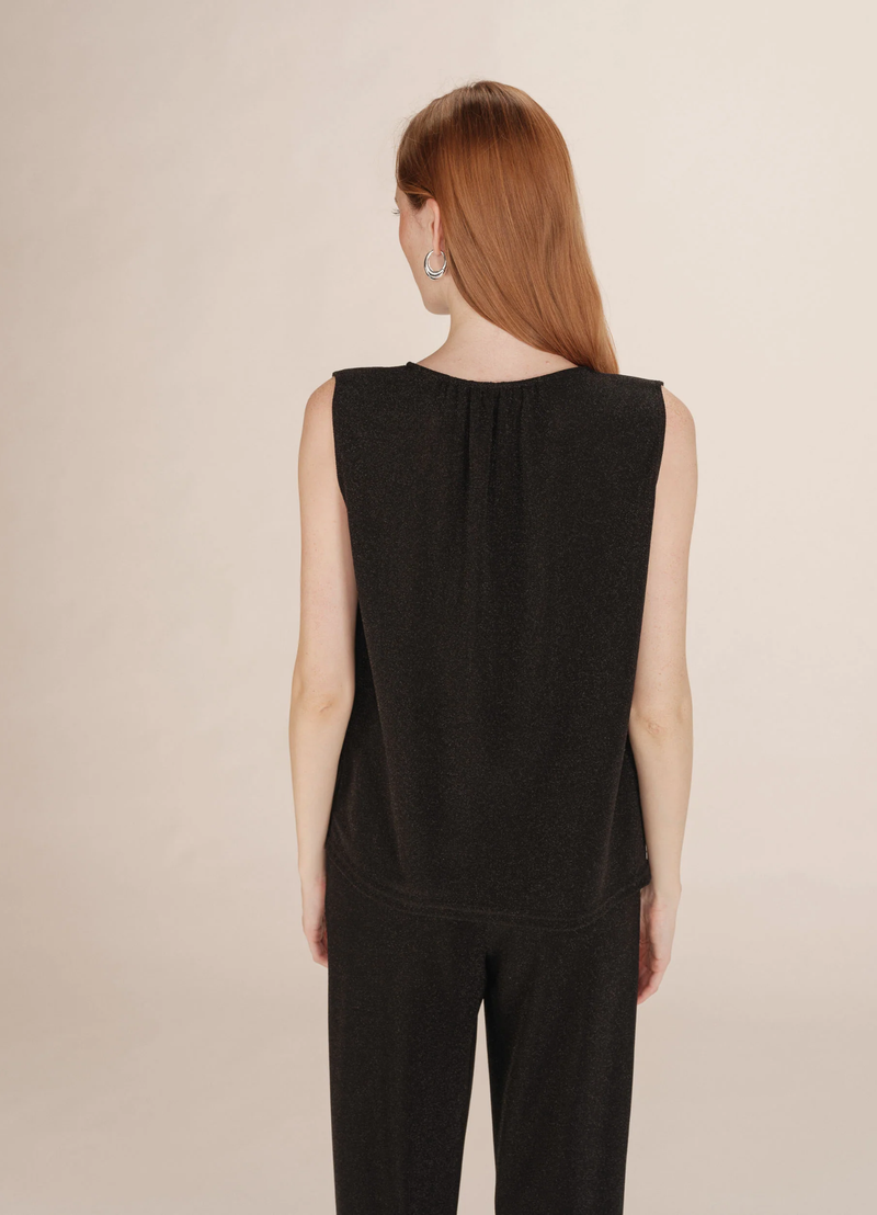 TOP FLUIDO EN LUREX TEXTO NOIR