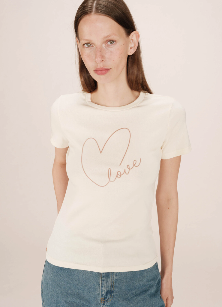 TEESHIRT SIXTE ECRU