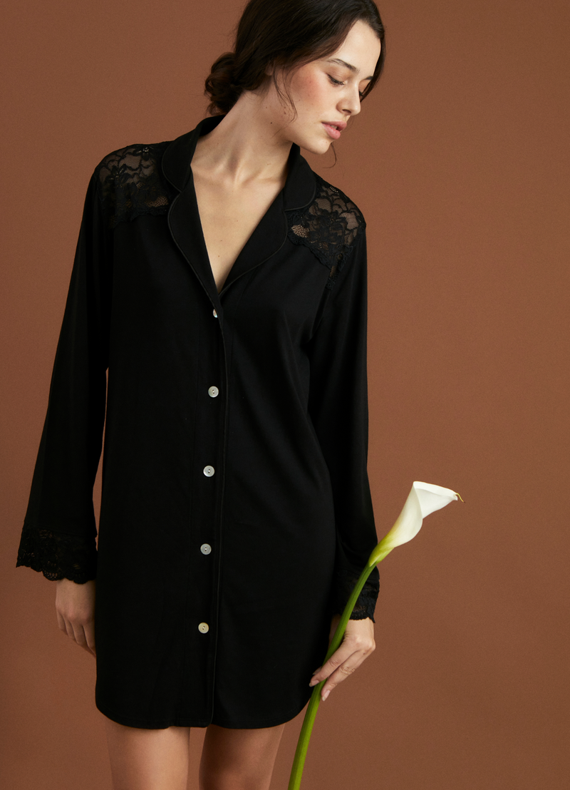 Camisola Boyfriend Vera Bridal Black