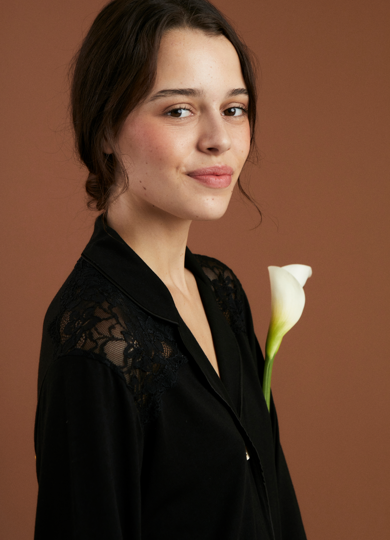 Camisola Boyfriend Vera Bridal Black
