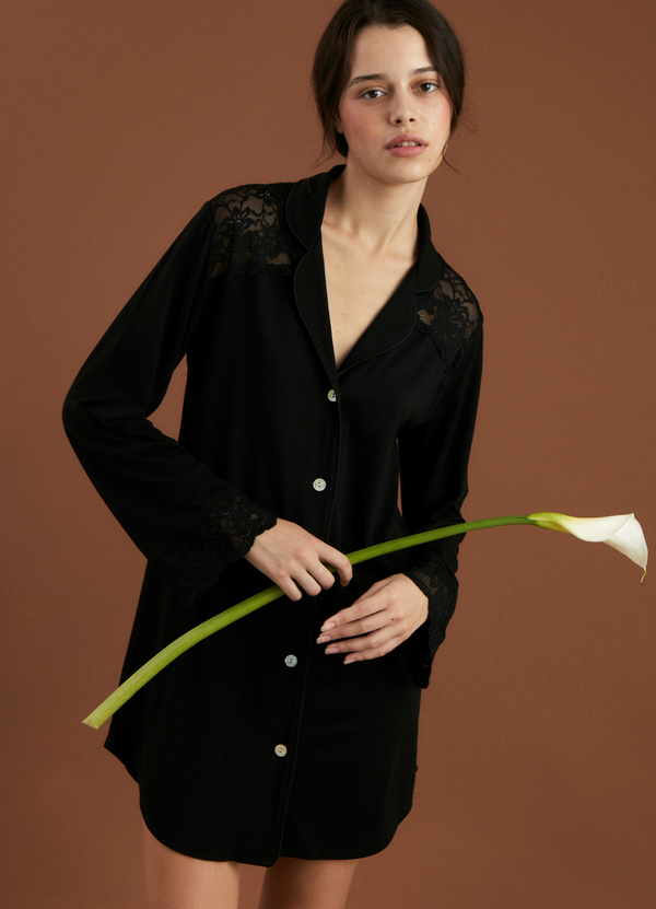 Camisola Boyfriend Vera Bridal Black