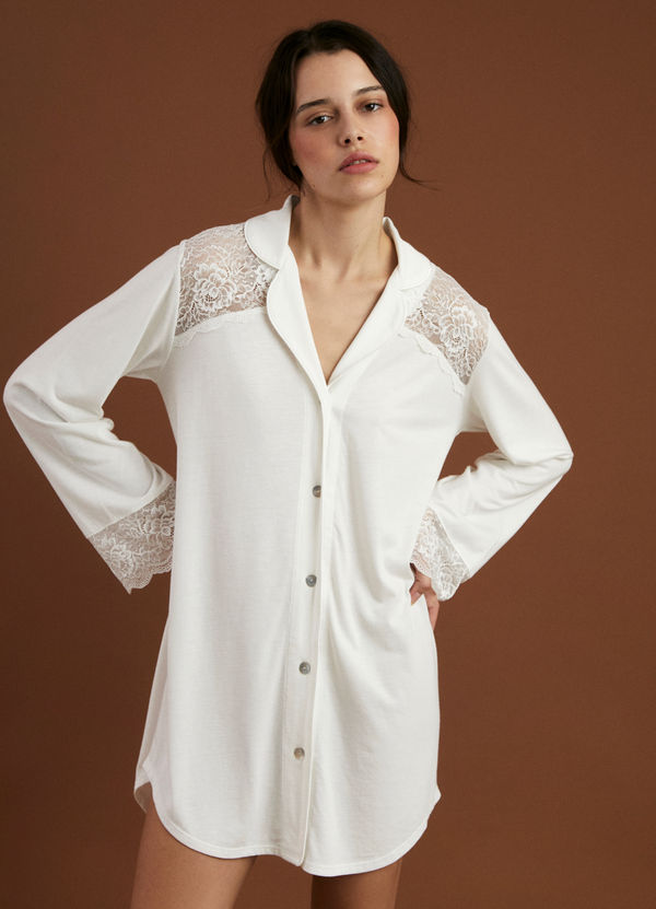 Camisola Boyfriend Vera Bridal Ivory