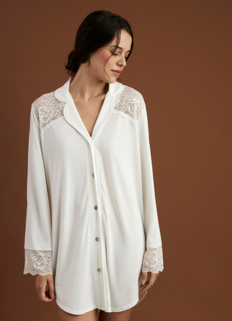 Camisola Boyfriend Vera Bridal Ivory