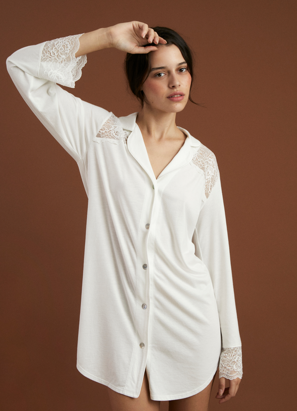 Camisola Boyfriend Vera Bridal Ivory