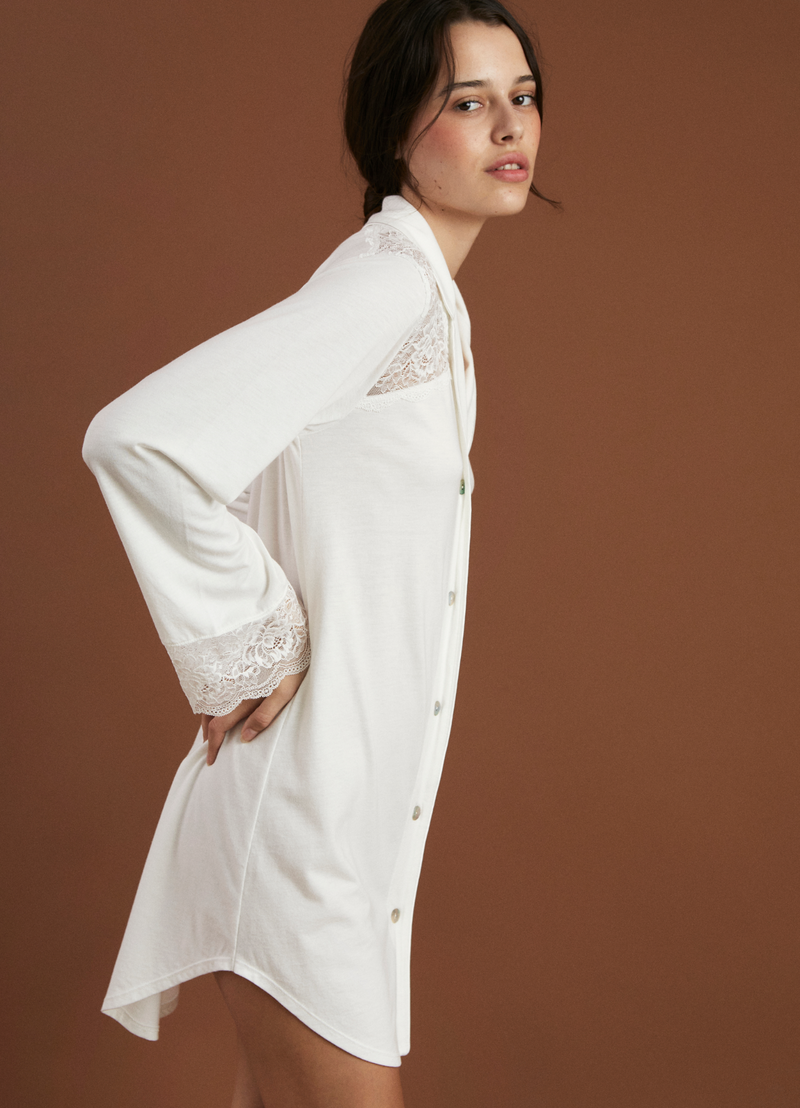 Camisola Boyfriend Vera Bridal Ivory