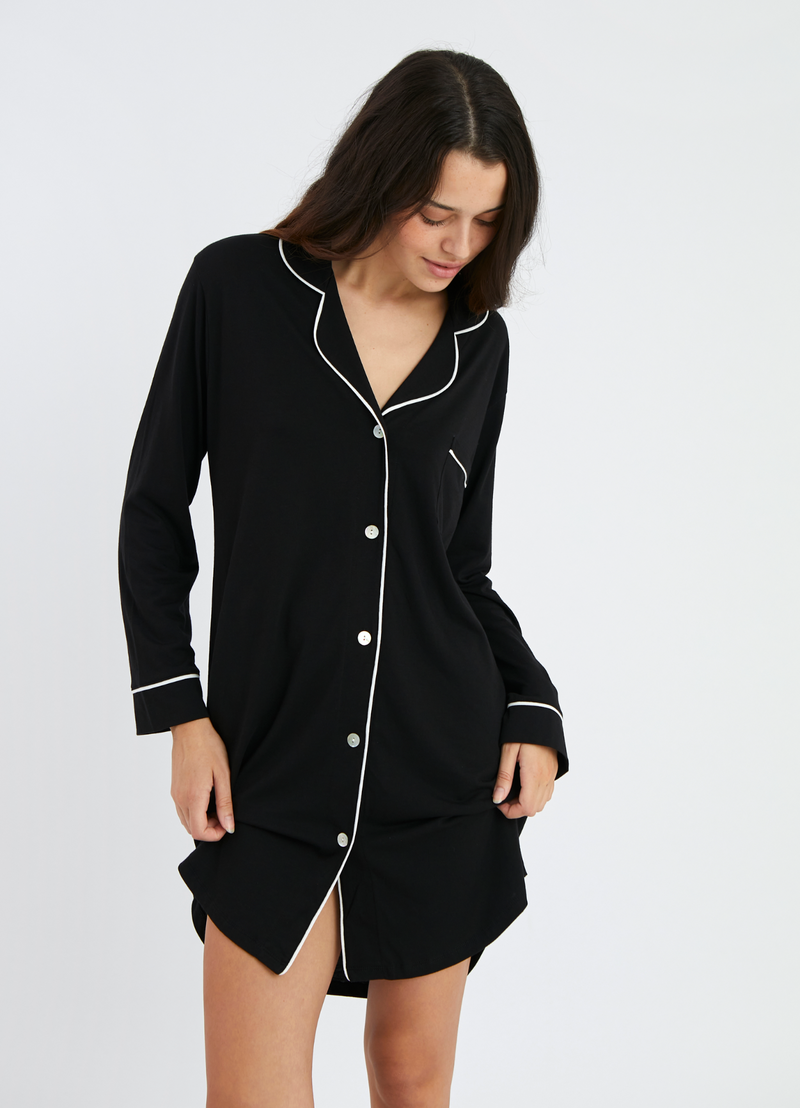 Camisola Boyfriend ML NEGRO