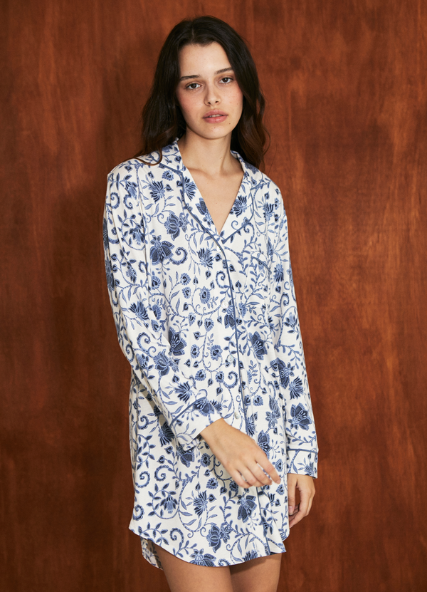 CAMISOLA BOYFRIEND FLORAL BLUES