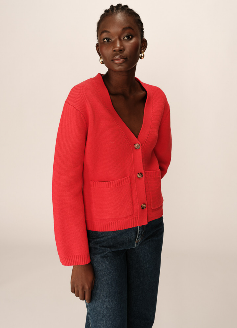 CARDIGAN PAOLINO ROUGE