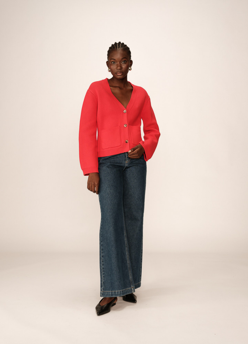 CARDIGAN PAOLINO ROUGE