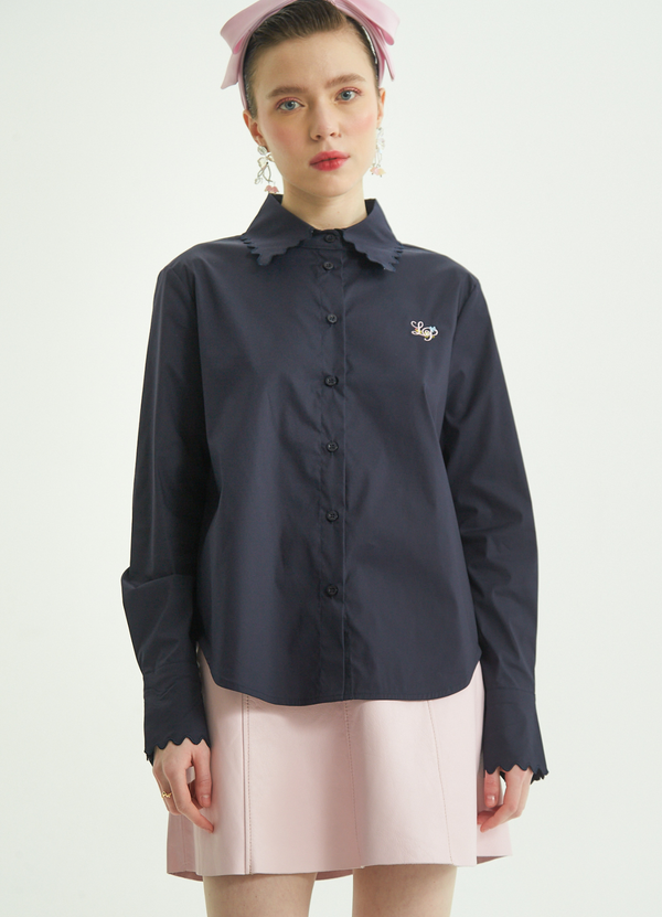 CAMISA CHAÑI AZUL MANGA LARGA