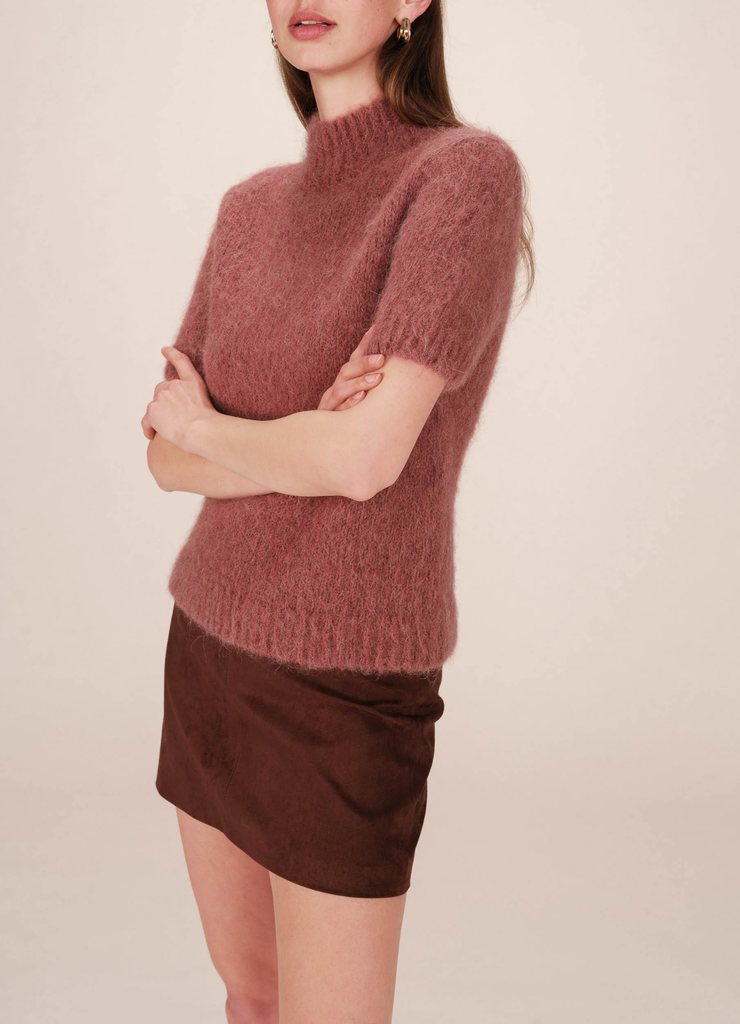 Jersey Saule Terracota · Grace & Mila — manga corta alpaca y lana cuello alto