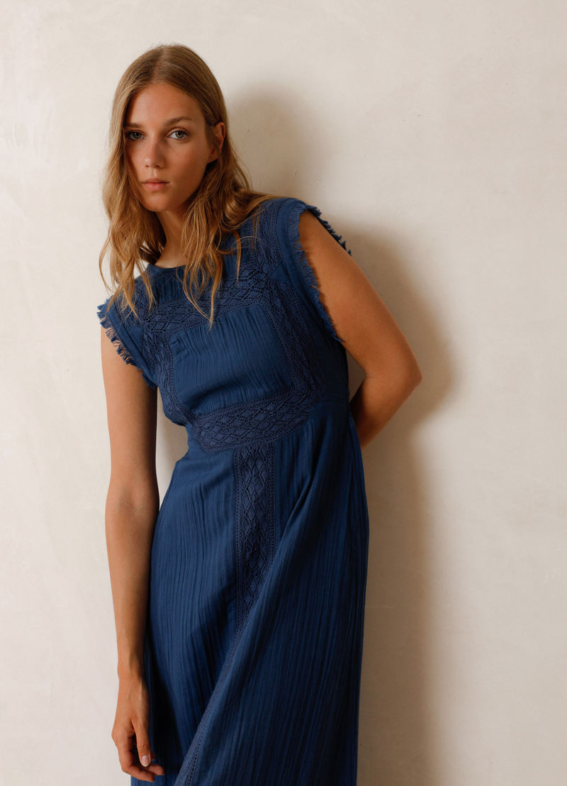 VESTIDO DOBLE GASA INDIGO