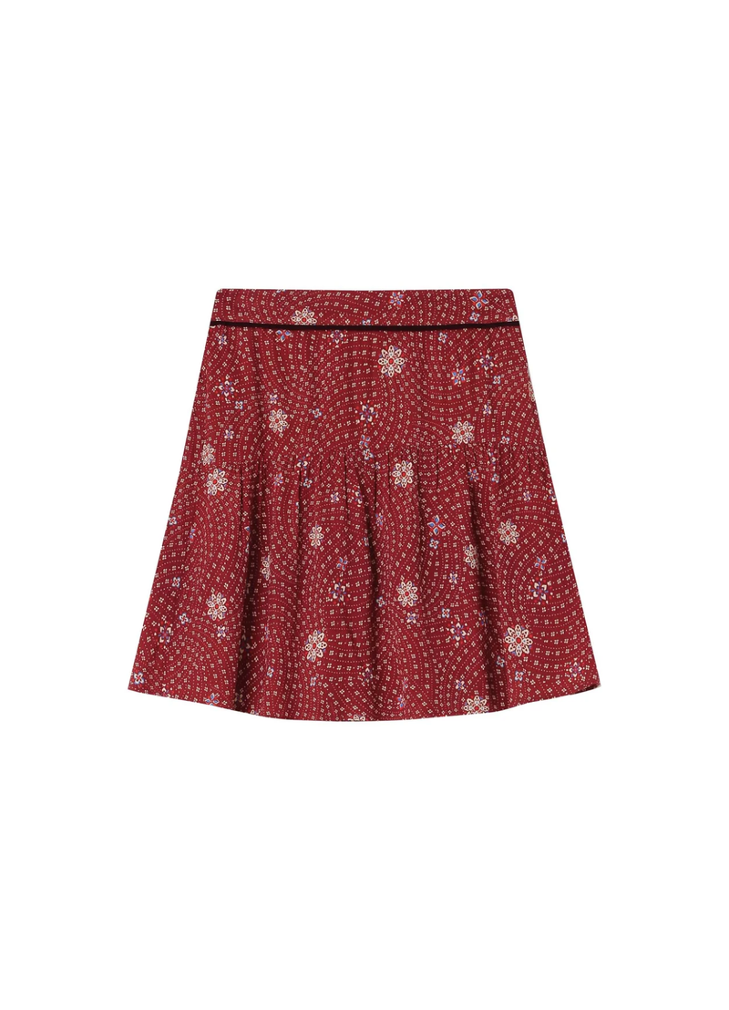 FALDA CORTA FLORAL STAICY TERRACOTA