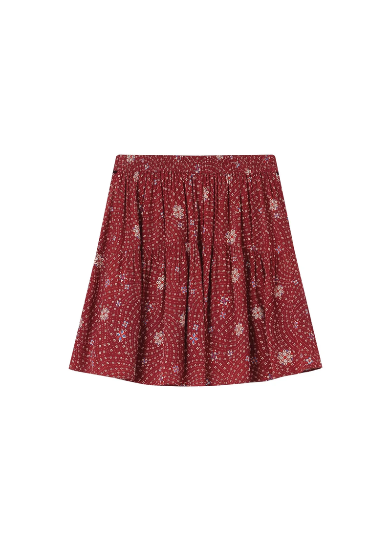 FALDA CORTA FLORAL STAICY TERRACOTA