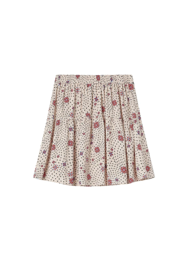 FALDA CORTA FLORAL STAICY ECRU