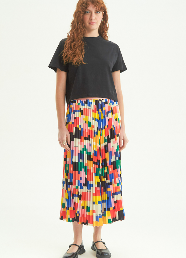 FALDA MIDI GEOMETRIC ESTAMPADA   ISSEY