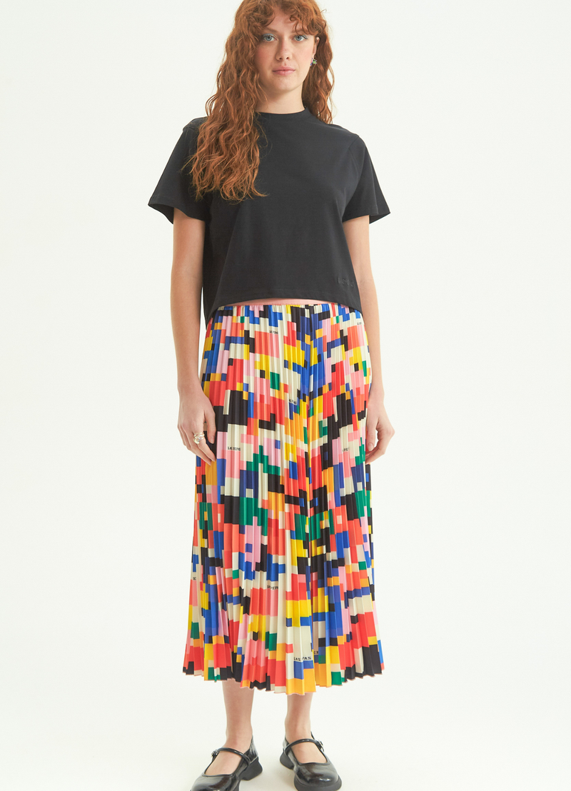 FALDA MIDI GEOMETRIC ESTAMPADA   ISSEY