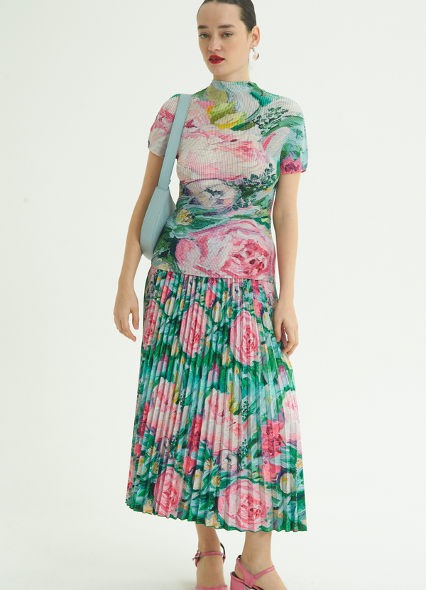 FALDA MIDI ESTAMPADA FLORES ISSEY