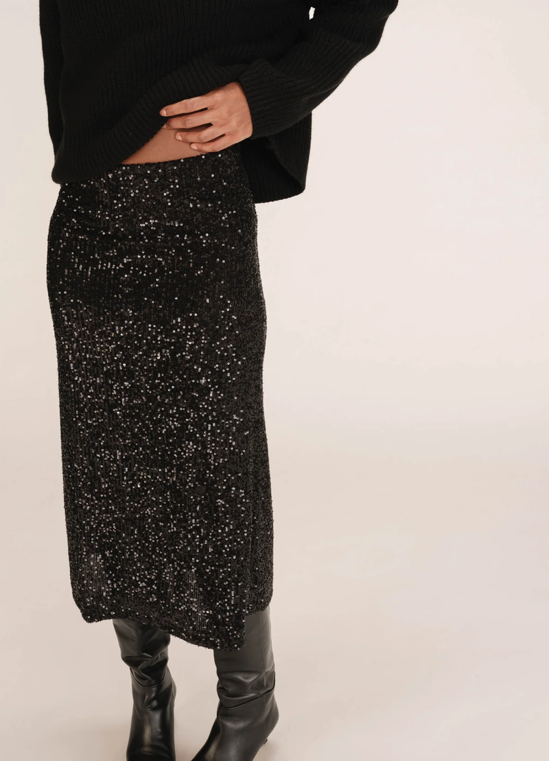 Falda larga de lentejuelas NOIR Tailana