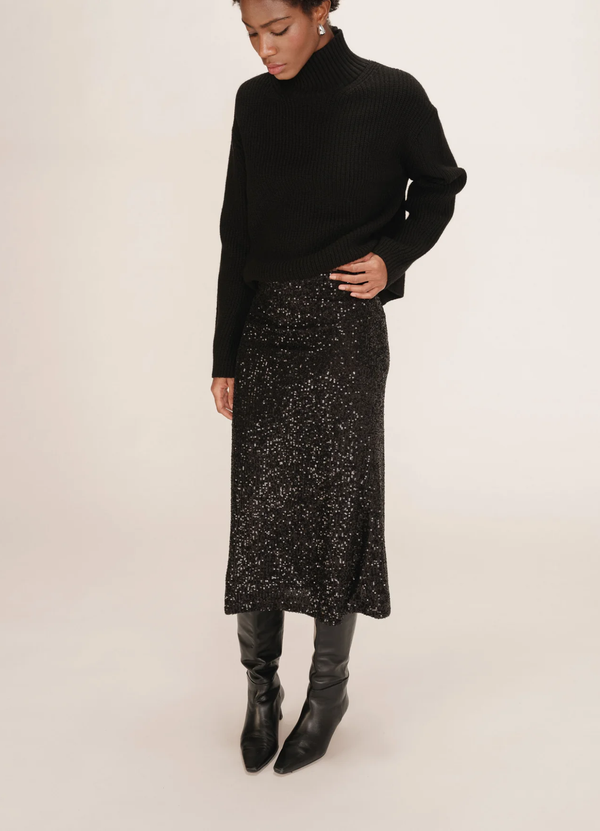 Falda larga de lentejuelas NOIR Tailana