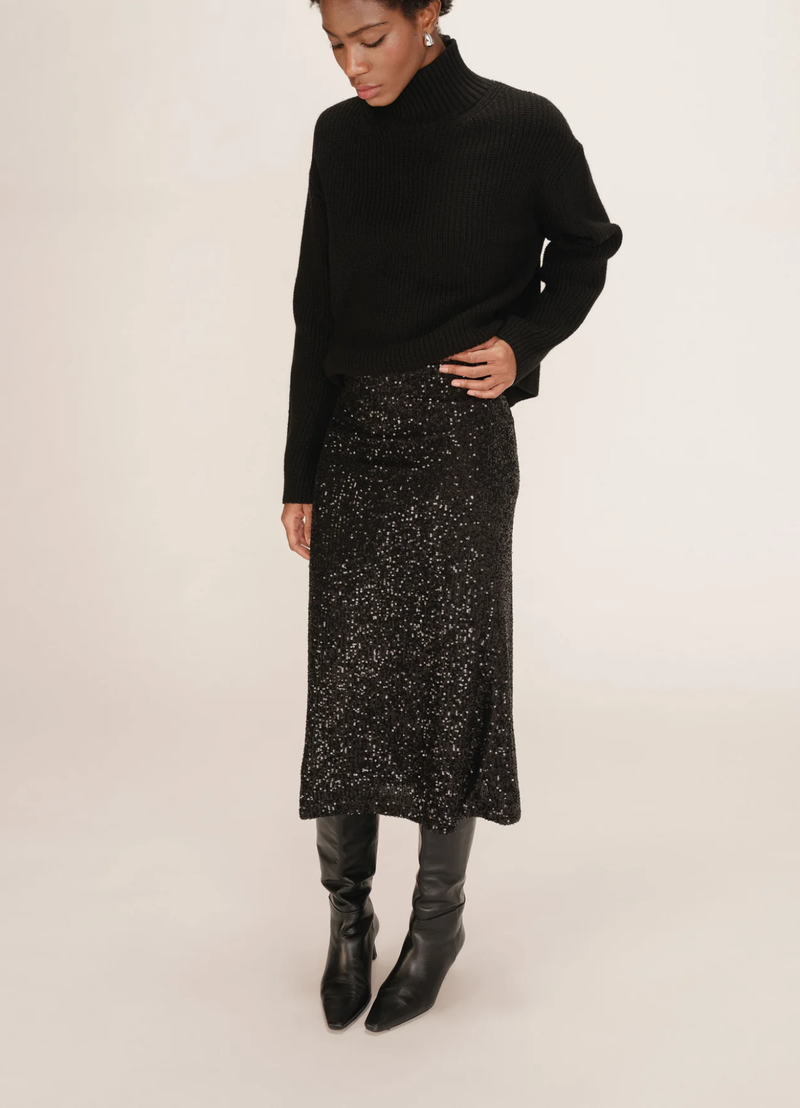 Falda larga de lentejuelas NOIR Tailana