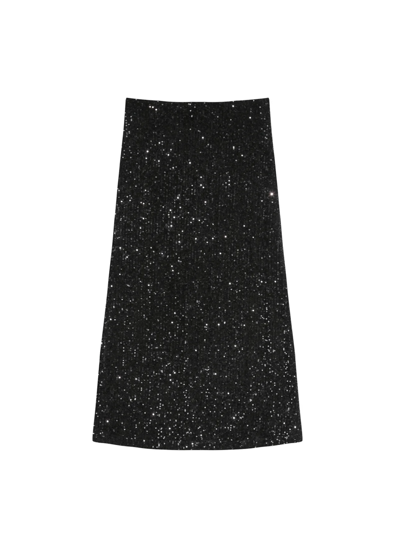 Falda larga de lentejuelas NOIR Tailana