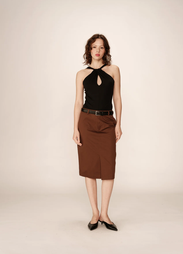 FALDA PENCIL CHOCOLAT